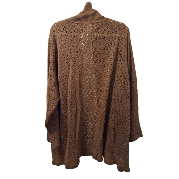 Brown Bliss Womens Open Knit Cardigan Sweater Sz 5X Acrylic cardigan. NWT - Picture 9 of 12